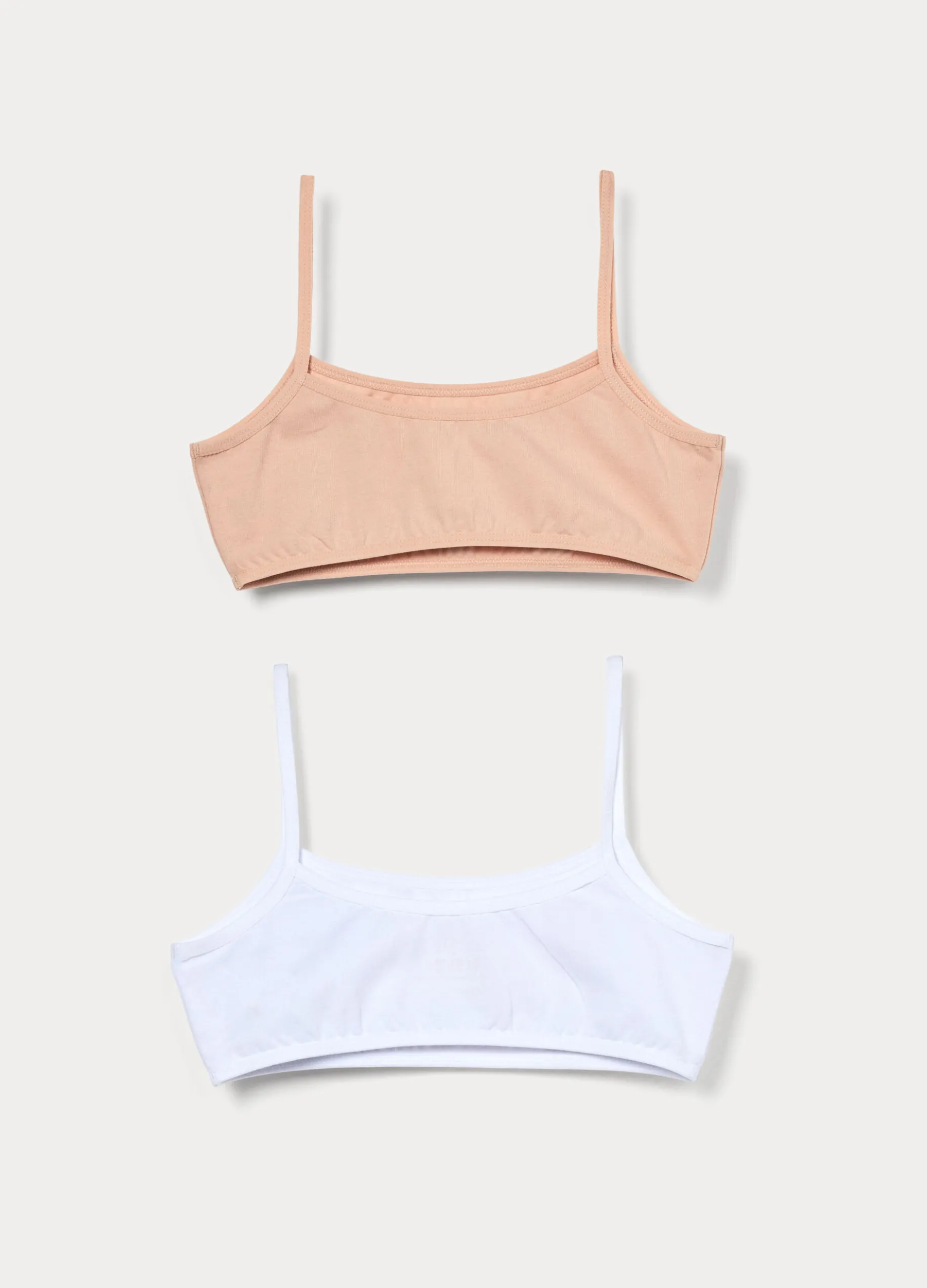 Pack 2 top in jersey di cotone stretch ragazza