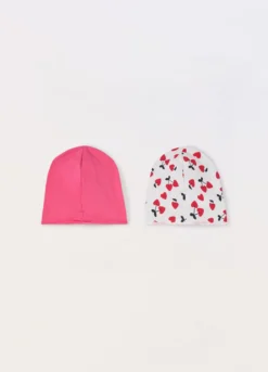 Pack 2 berettini in cotone stretch neonata