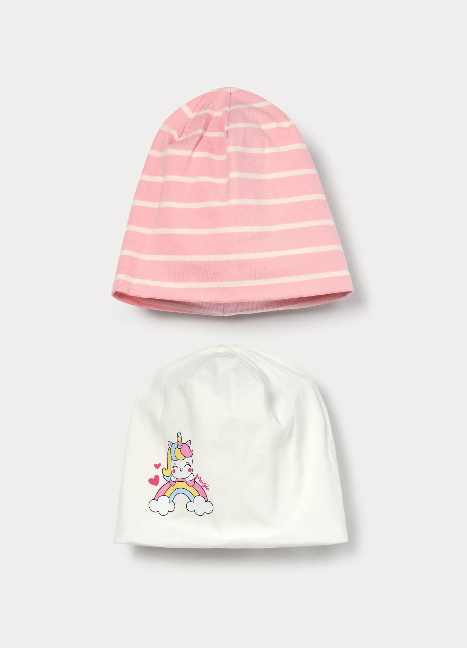 Pack 2 berretti in jersey di cotone stretch