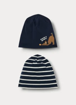 Pack 2 berretti in jersey di cotone stretch