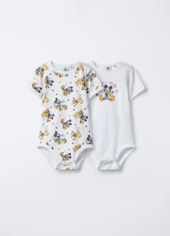 Pack 2 body Disney in interlock di puro cotone neonato