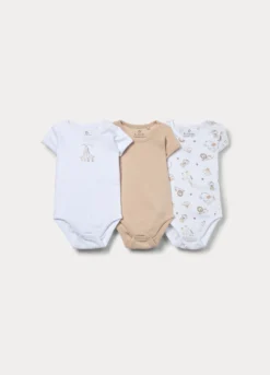 Pack 3 body in costina di puro cotone