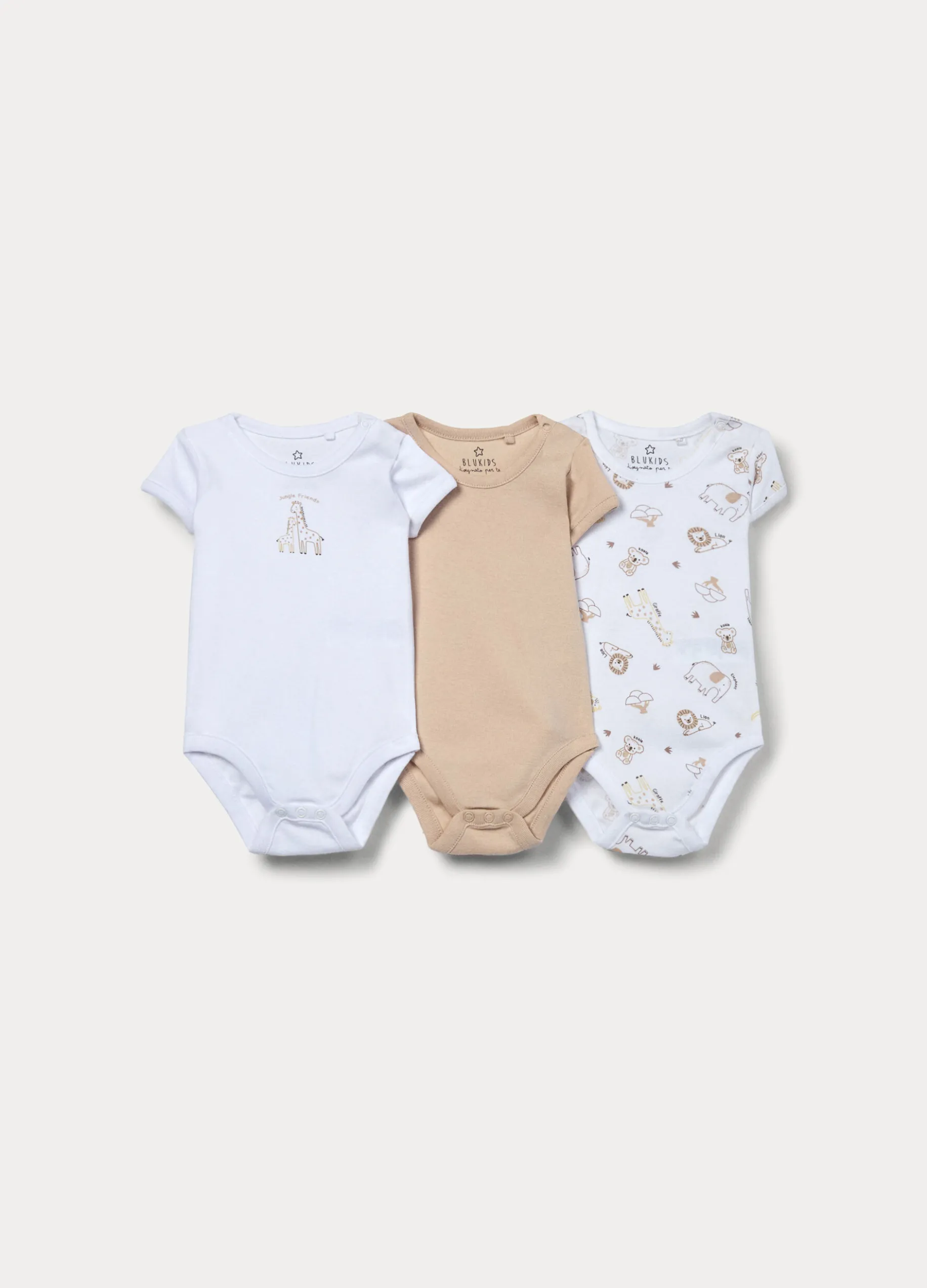 Pack 3 body in costina di puro cotone
