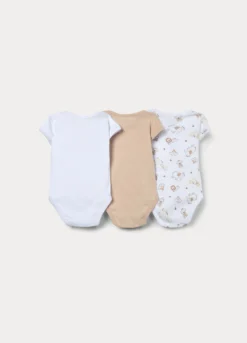 Pack 3 body in costina di puro cotone