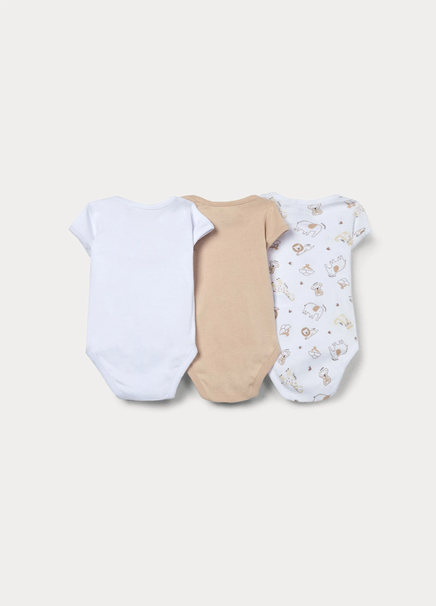 Pack 3 body in costina di puro cotone