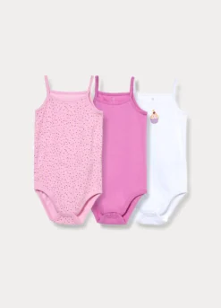 Pack 3 body in costina di puro cotone
