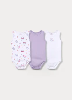 Pack 3 body in costina di puro cotone