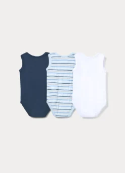 Pack 3 body in costina di puro cotone