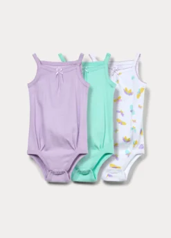 Pack 3 body in costina di puro cotone
