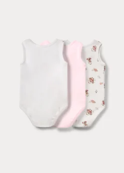 Pack 3 body in costina di puro cotone