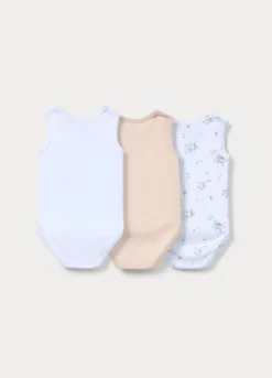 Pack 3 body in costina di puro cotone