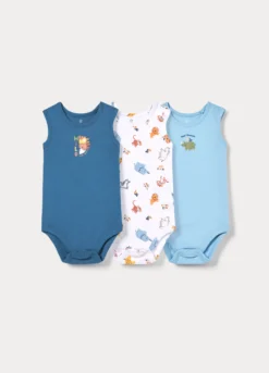 Pack 3 body in costina di puro cotone