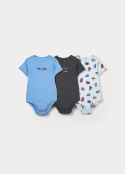 Pack 3 body in costina di puro cotone