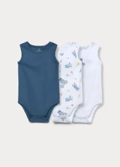Pack 3 body in costina di puro cotone