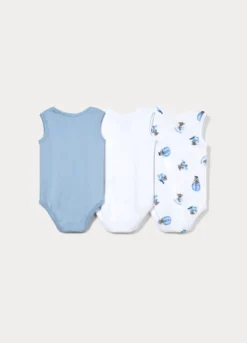 Pack 3 body in costina di puro cotone