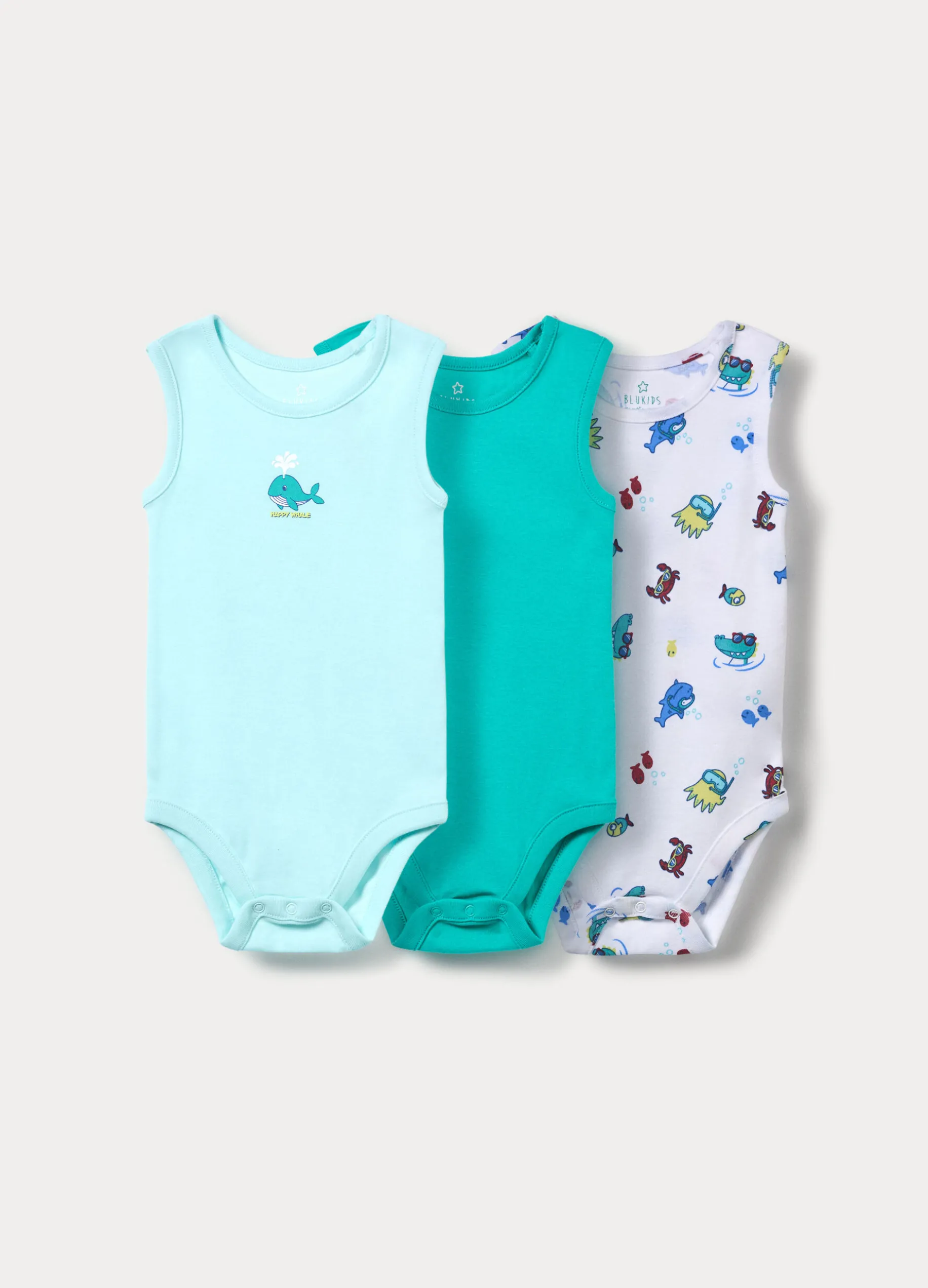 Pack 3 body in costina di puro cotone