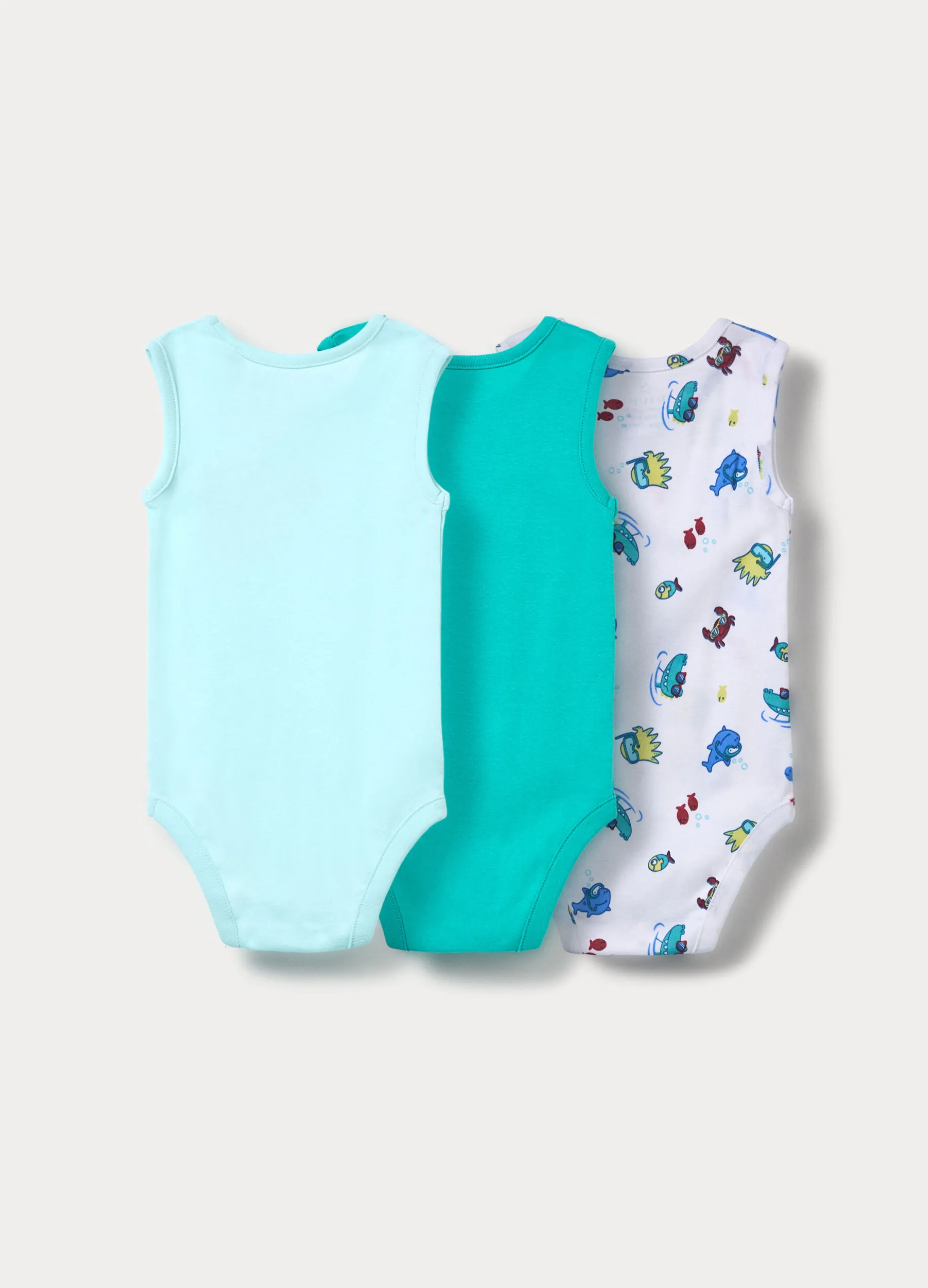 Pack 3 body in costina di puro cotone