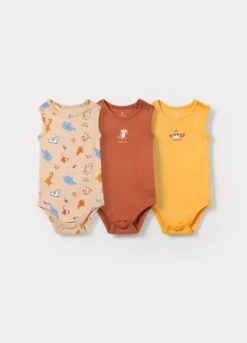 Pack 3 body in costina di puro cotone