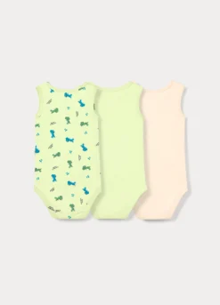 Pack 3 body in costina di puro cotone