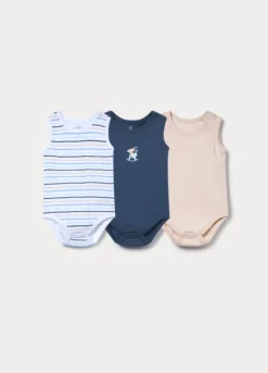 Pack 3 body in costina di puro cotone