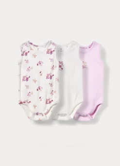 Pack 3 body in costina di puro cotone neonato