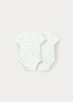 Pack 2 body incrociati in interlock di puro cotone neonata