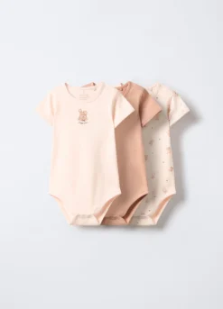 Pack 3 body in interlock di puro cotone neonata