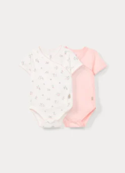 Pack 2 body in interlock di puro cotone neonata