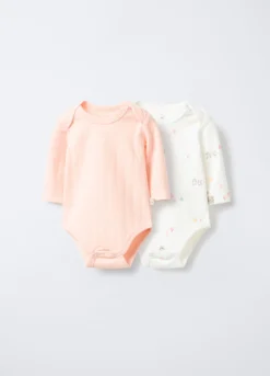 Pack 2 body in interlock di puro cotone neonata