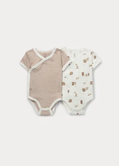 Pack 2 body in interlock di puro cotone neonato