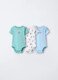 Pack 3 body in interlock di puro cotone neonato