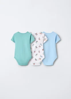 Pack 3 body in interlock di puro cotone neonato