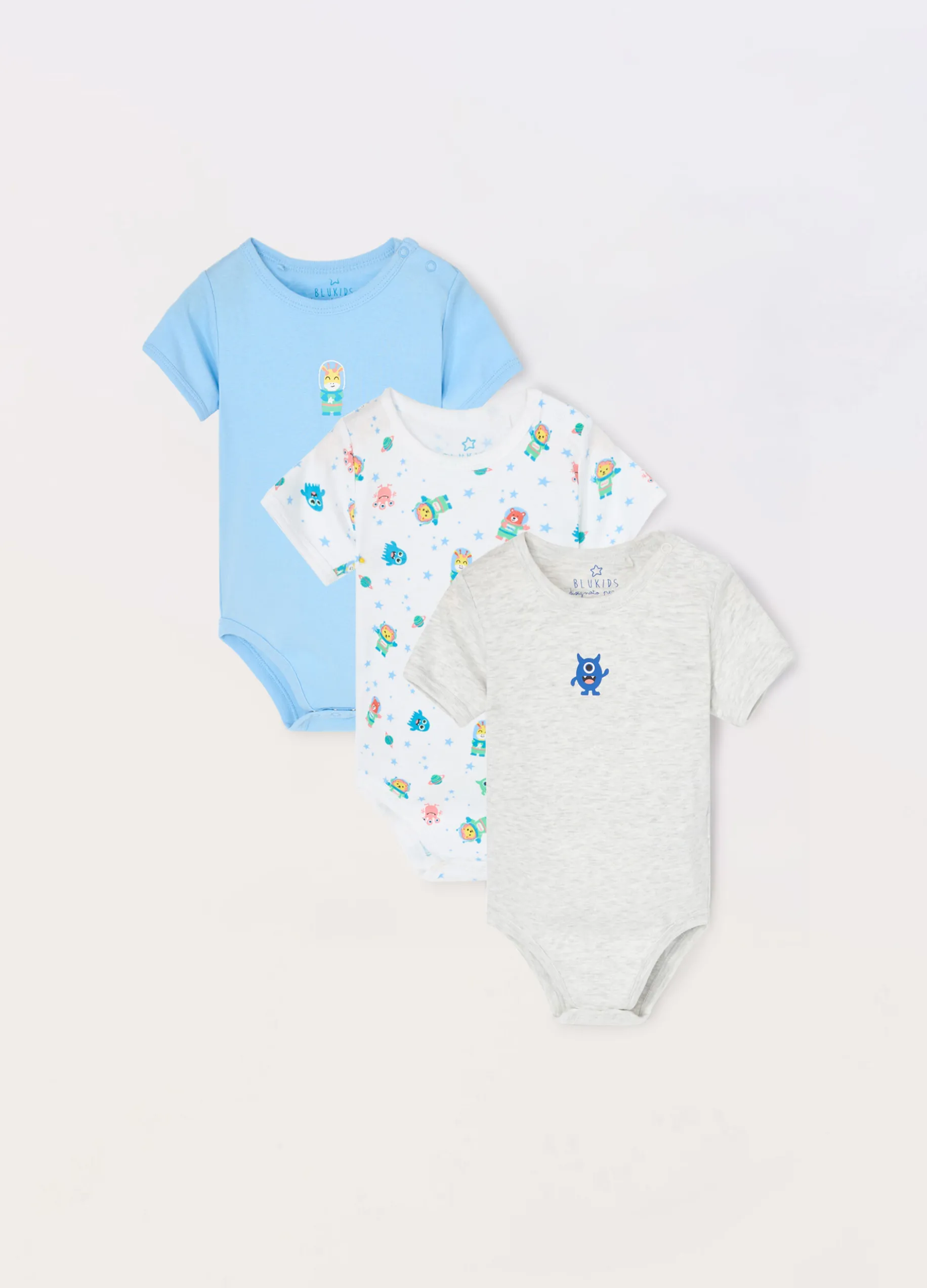 Pack 3 body in puro cotone neonato