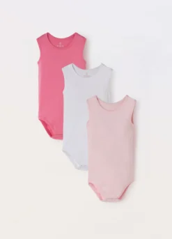 Pack 3 body smanicati in puro cotone neonata