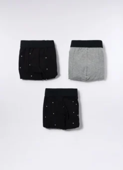 3 pack boxer in cotone stretch a pois uomo