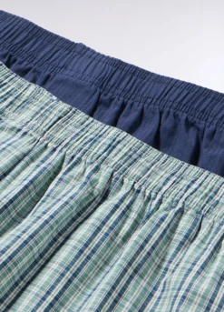 2 pack boxer in tela di cotone a quadri uomo