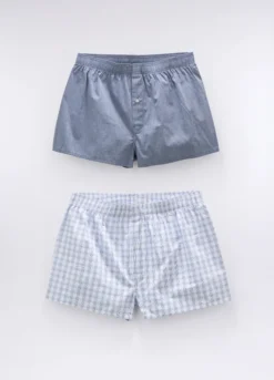 2 pack boxer in tela di cotone fantasia uomo