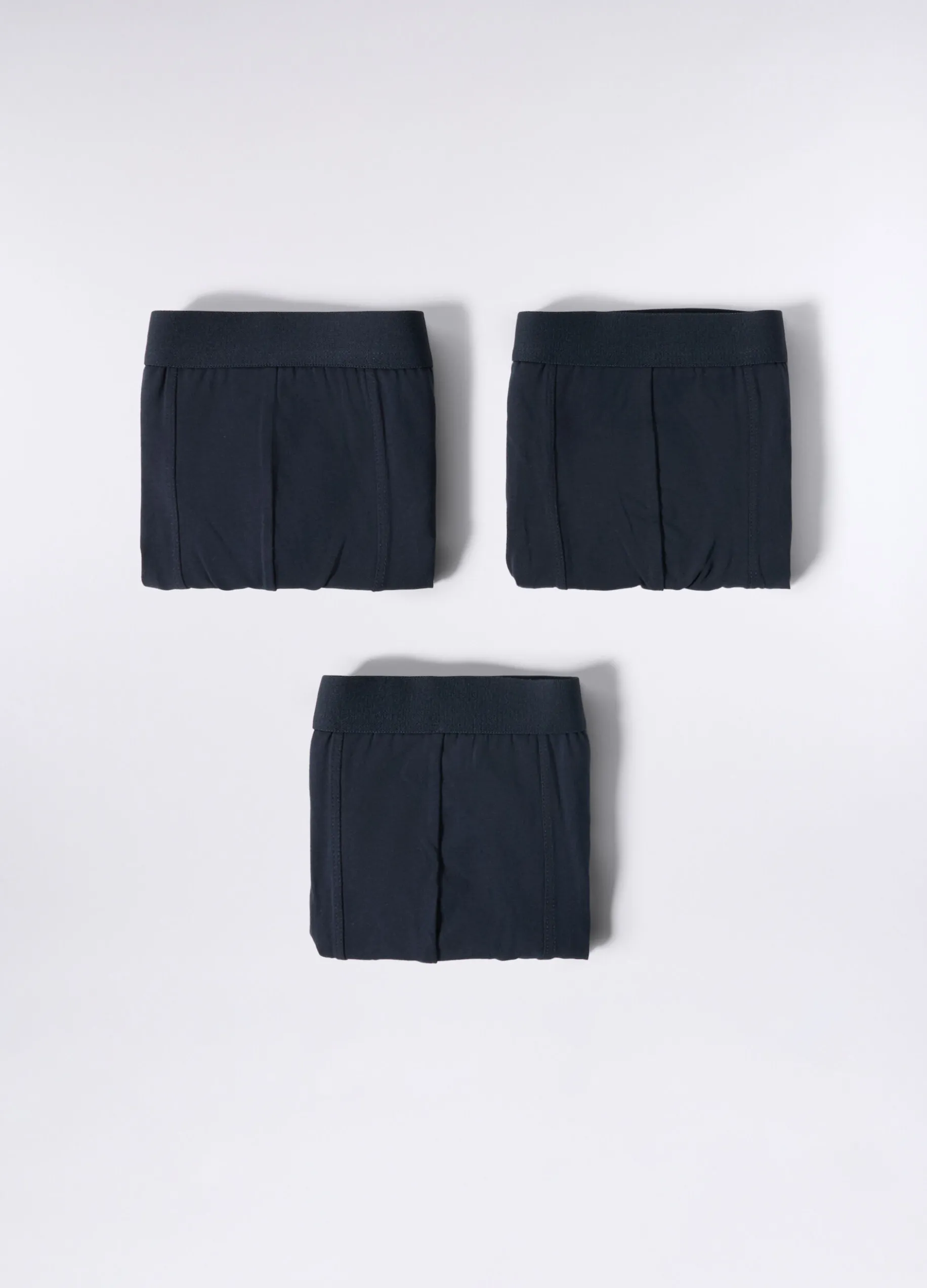 3 pack boxer tinta unita in cotone stretch uomo