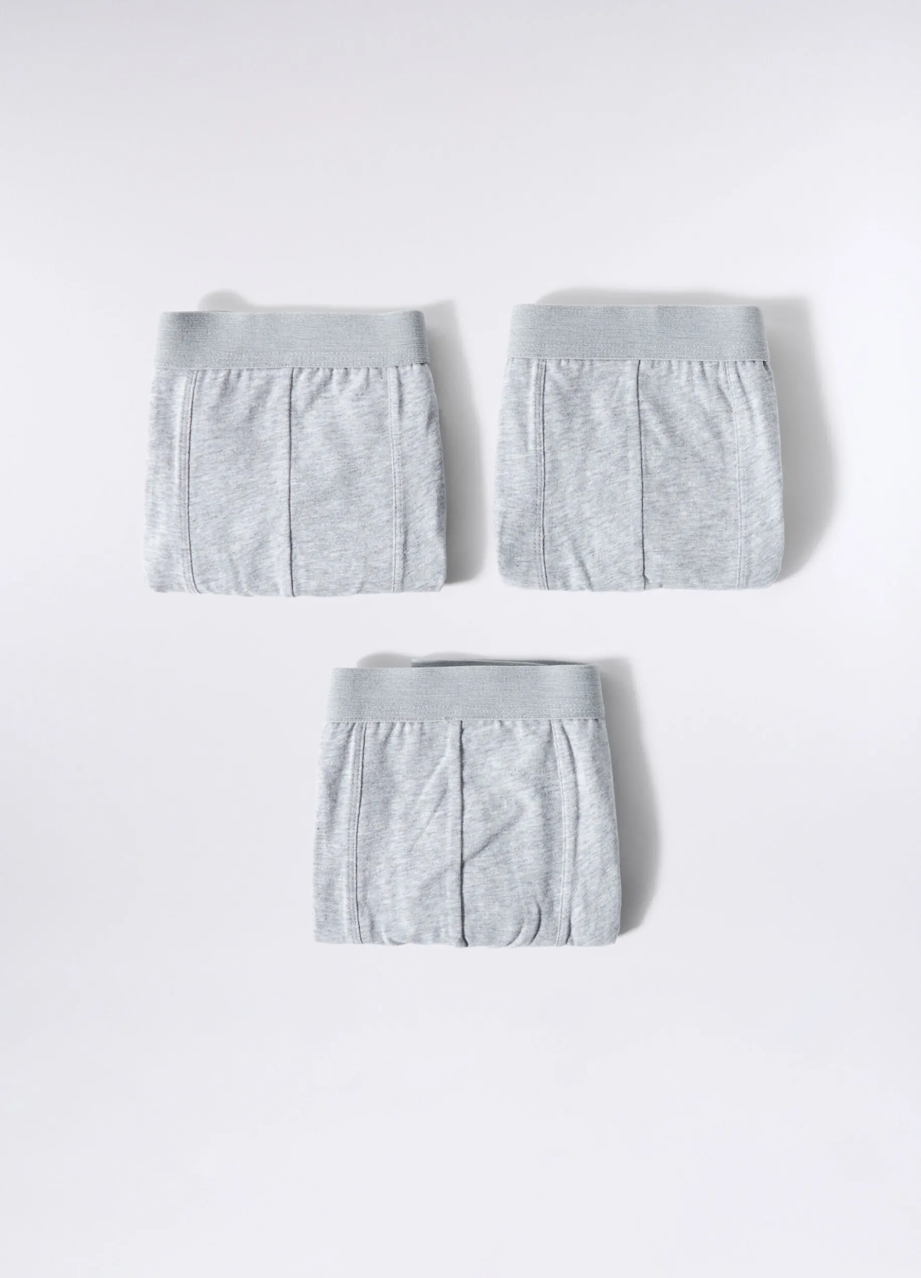 3 pack boxer tinta unita in cotone stretch uomo