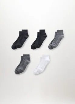 5 pack calze alla caviglia in misto cotone uomo