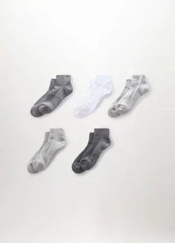 5 pack calze alla caviglia in misto cotone uomo