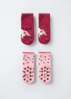 Pack 2 calze antiscivolo in spugna misto cotone