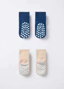 Pack 2 calze antiscivolo in spugna misto cotone