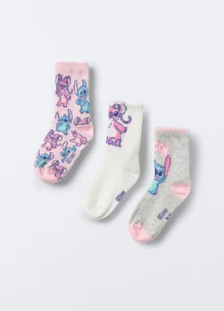 Pack 3 calze corte Disney misto cotone stretch bambina