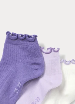 Pack 3 calze corte in costina misto cotone