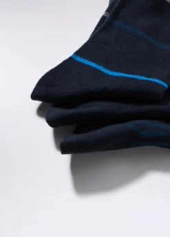3 pack calze corte in cotone a righe uomo