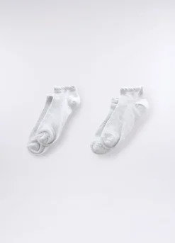 Pack 2 calze corte in cotone stretch donna