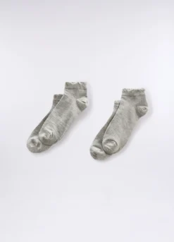 Pack 2 calze corte in cotone stretch donna