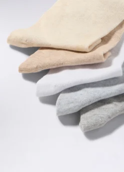 Pack 5 calze corte in cotone stretch donna