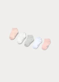 Pack 5 calze corte in cotone stretch bambina